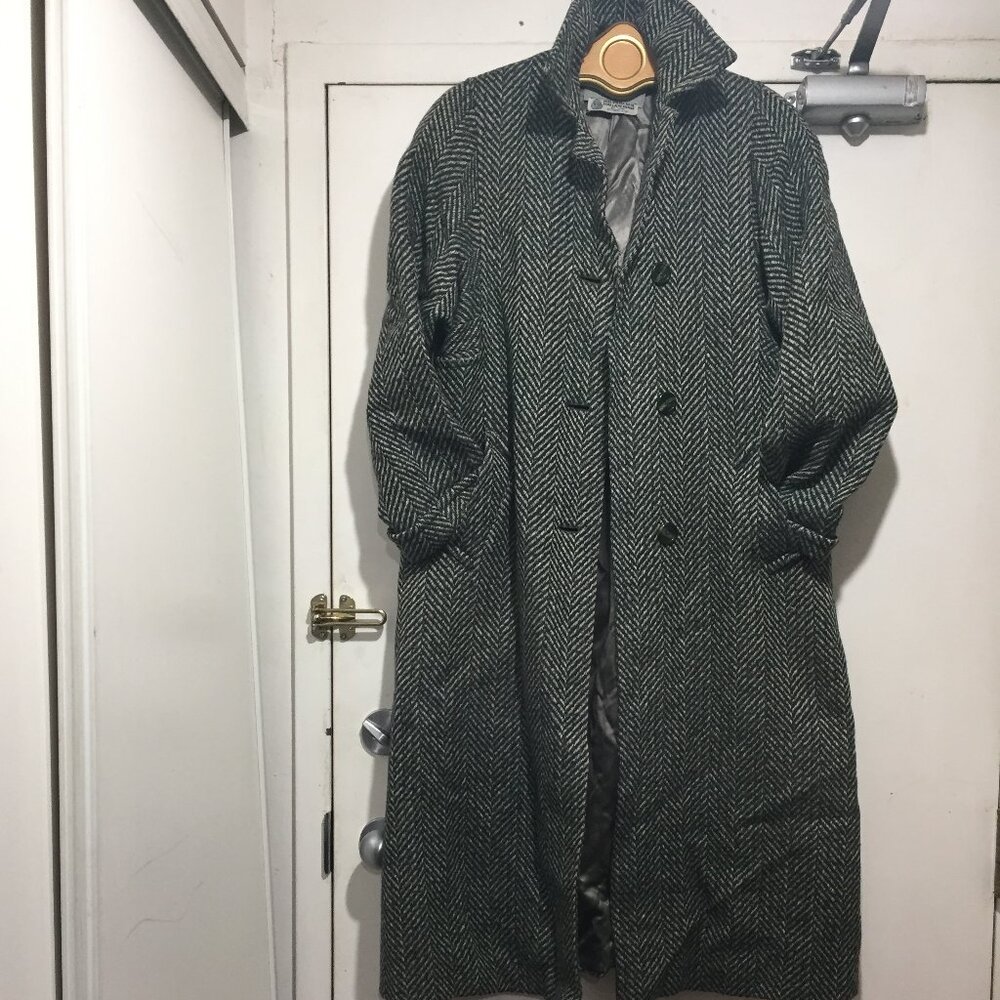 VINTAGE AQUASCUTUM TWEED WOOL TRENCH COATS SIZE M/L